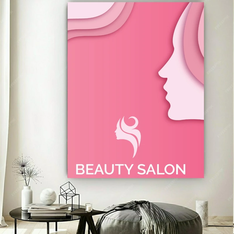 پوستر طرح مخمل آرایشگاه زنانه مدل نیم رخ کد FP105061