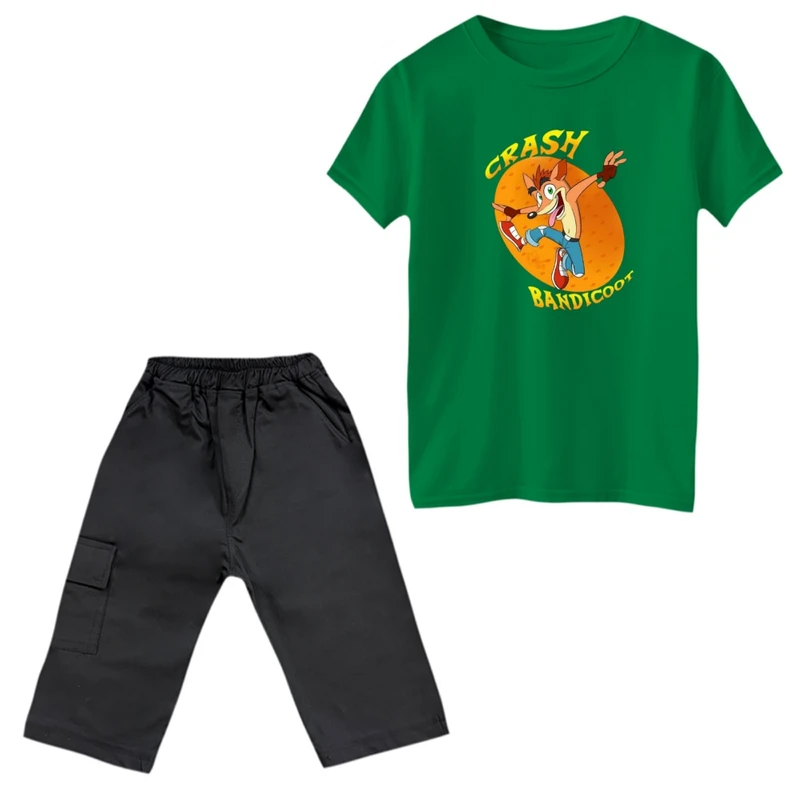 ست تی‌شرت و شلوارک پسرانه مدل کراش کد 3