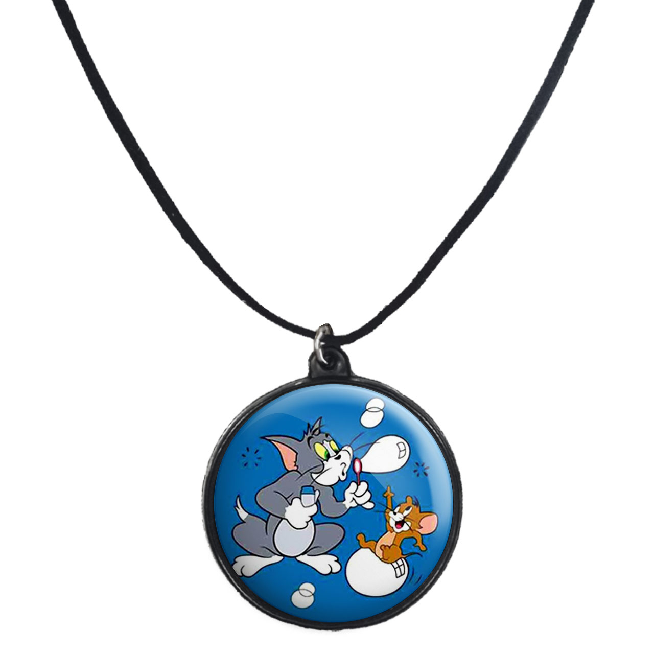 گردنبند پرمانه طرح تام و جری کد pmb.10793 مدل دو طرفه