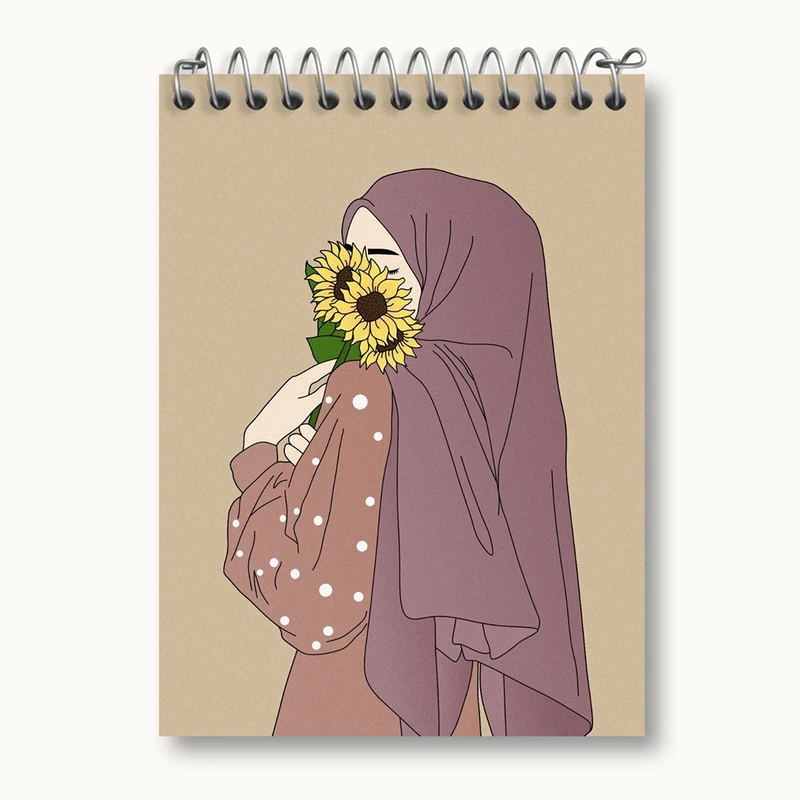 دفتر یادداشت 50 برگ خندالو مدل مینیمال باحجاب کد 28685