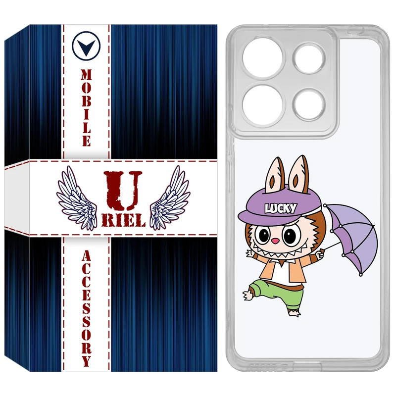 کاور یوریل مدل Clear کد 125 طرح لبوبو Labubu مناسب برای گوشی موبایل شیائومی Redmi Note 13 4G