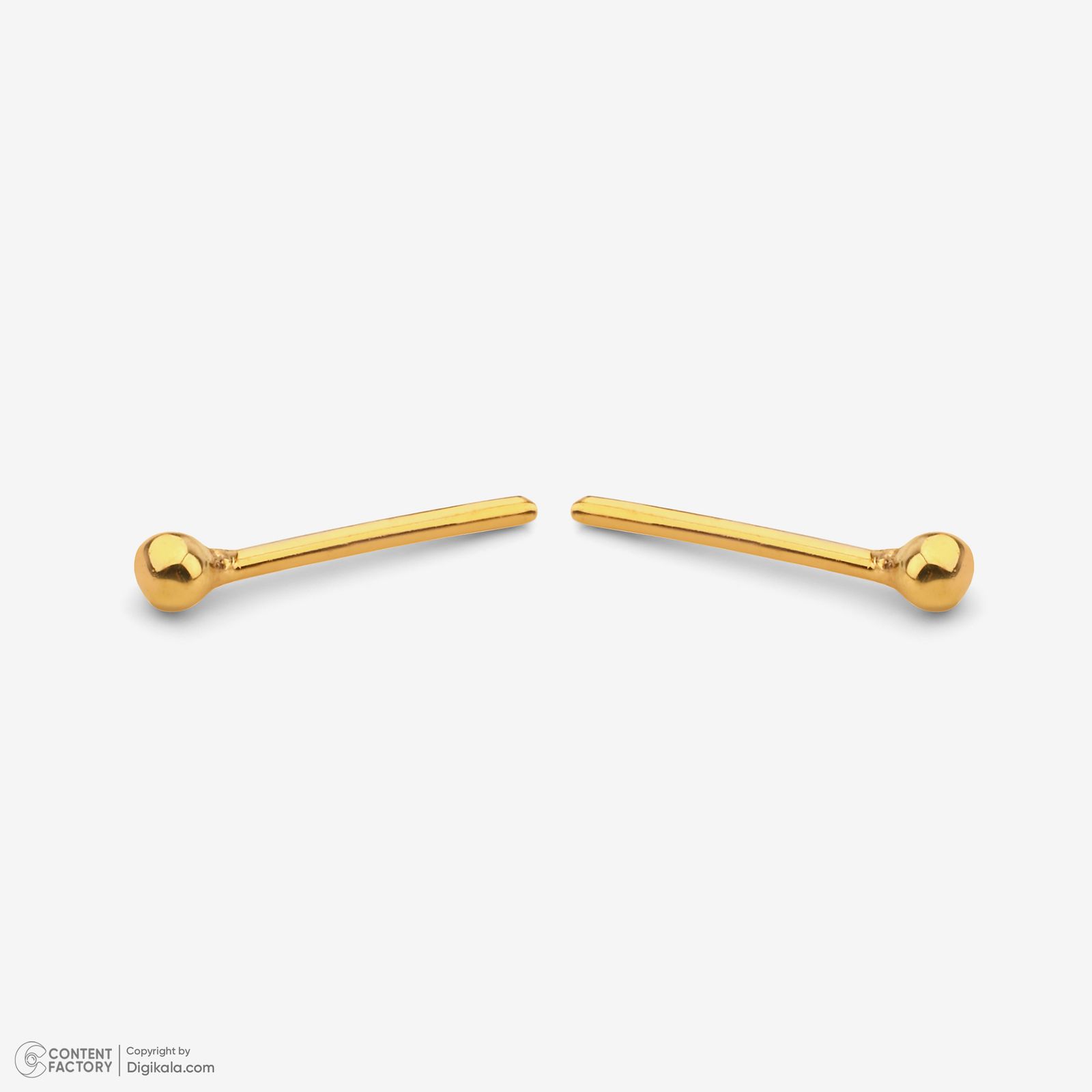 گوشواره میخی طلا 18 عیار زنانه پرسته مدل گوی کد WE683 -  - 3