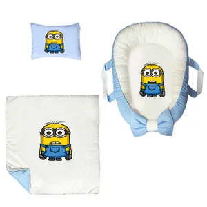 سرویس خواب سه تکه نوزاد ناریکو مدل گارد محافظ دار طرح مینیون ها کد 0650