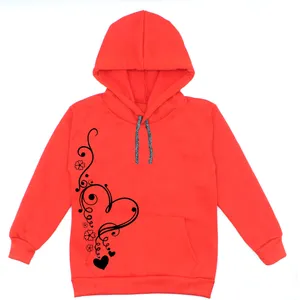 هودی دخترانه مدل قلب A84 رنگ قرمز