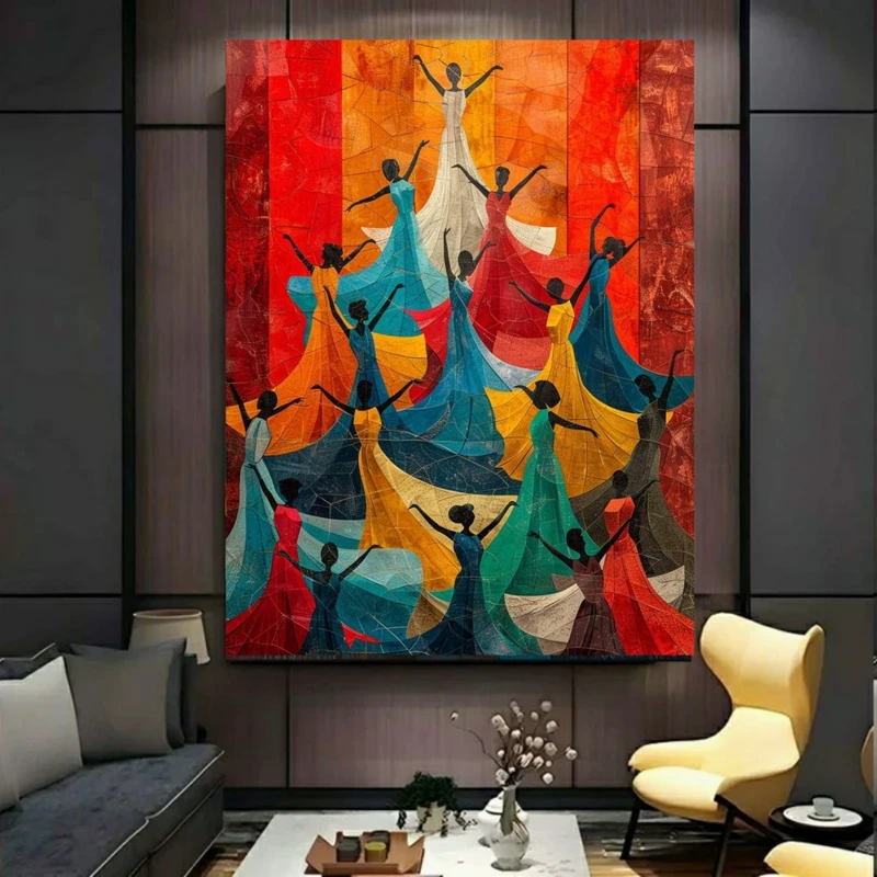 پوستر پارچه ای طرح مخمل  هنری مدل رقصنده ها کد PY1132