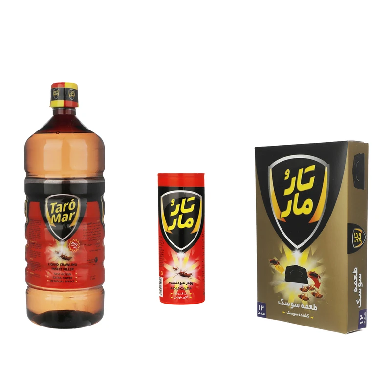 طعمه پودر و مایع سوسک کش تار و مار مدل Maaye1L-Podr-Tome حجم 1 میلی لیتر مجموعه 3 عددی