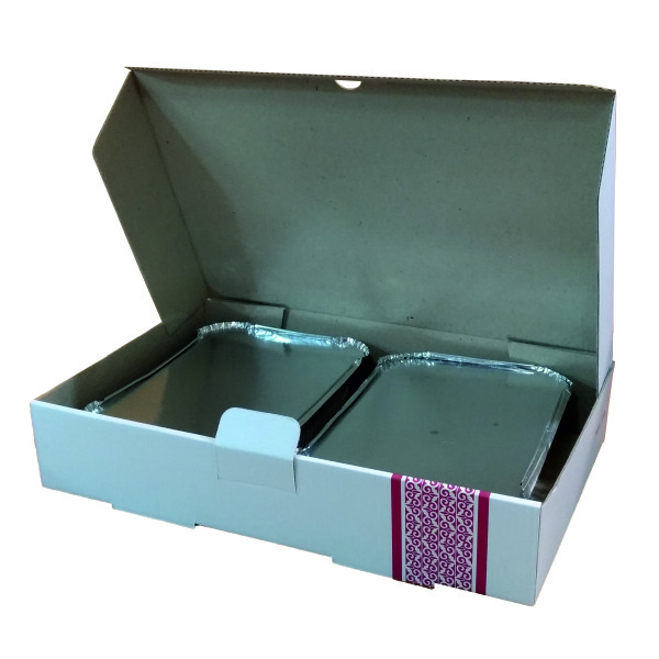 جعبه بسته بندی مدل غذای بیرون بر دو پرسی رنگی کد G2 بسته 25 عددی