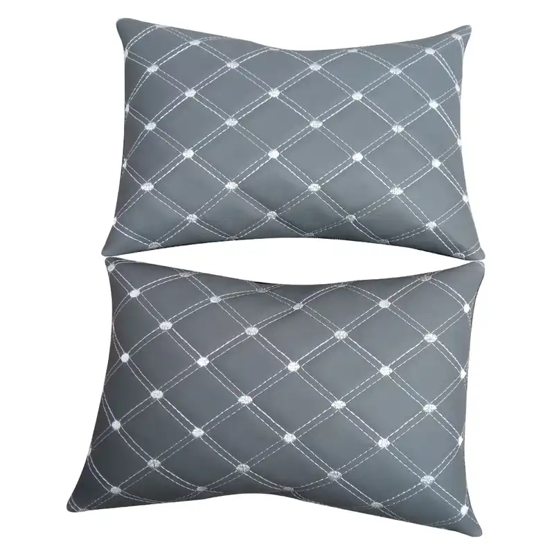 پشت گردنی صندلی خودرو مدل MT_50200 طرح چرم گلدوزی به همراه کوسن بسته 4عددی