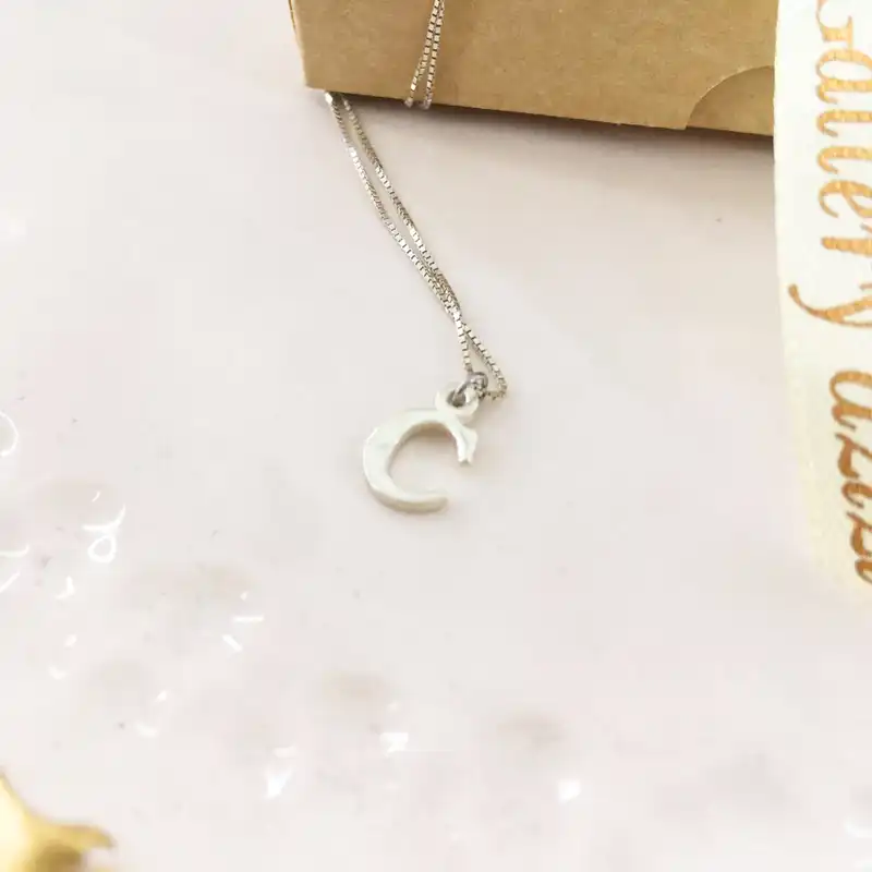 آویز گردنبند نقره طرح C مدل 15258