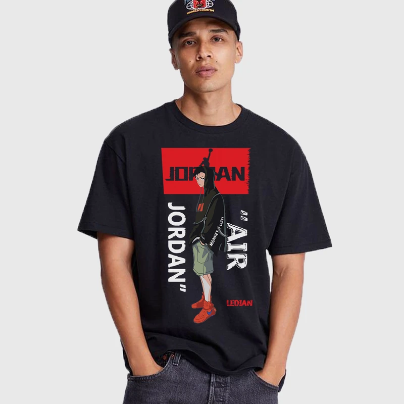 تی شرت آستین کوتاه مردانه مدل انیمه ای وان پیس طرح لوفی کد anm561