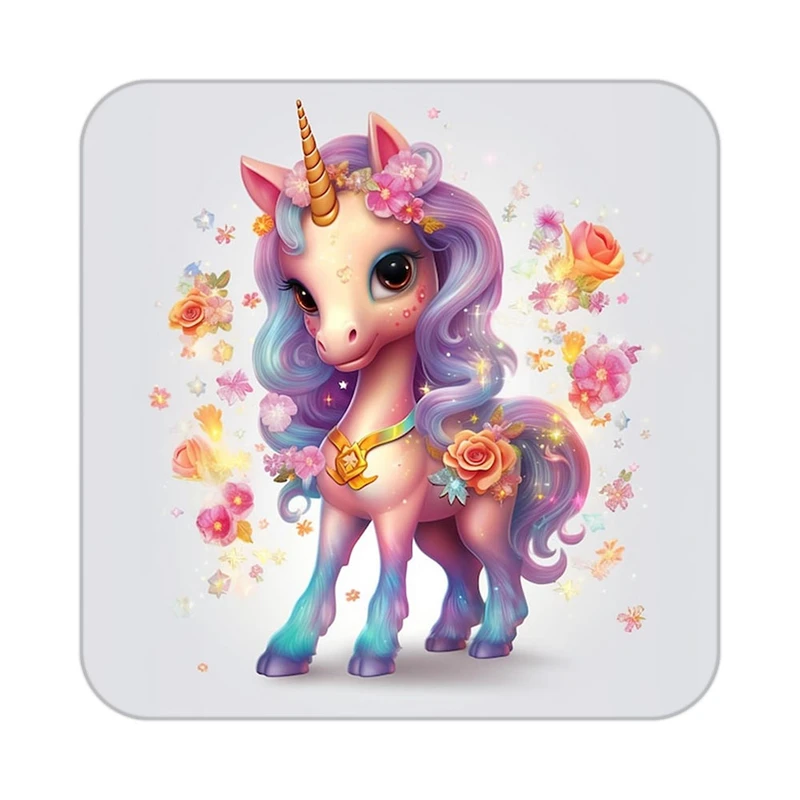 زیر لیوانی کاکتی طرح اسب تک شاخ و یونیکورن مدل mp31466