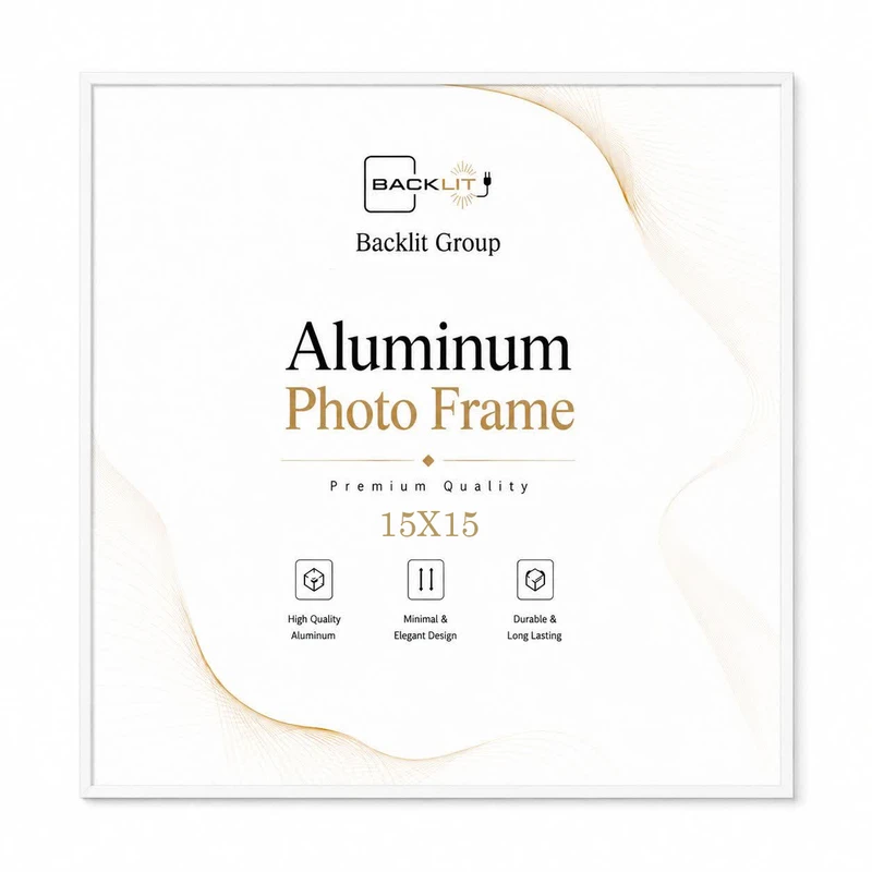 قاب عکس بکلیت سایز 15×15 سانتی متر مدل آلومینیومی AL-T1515