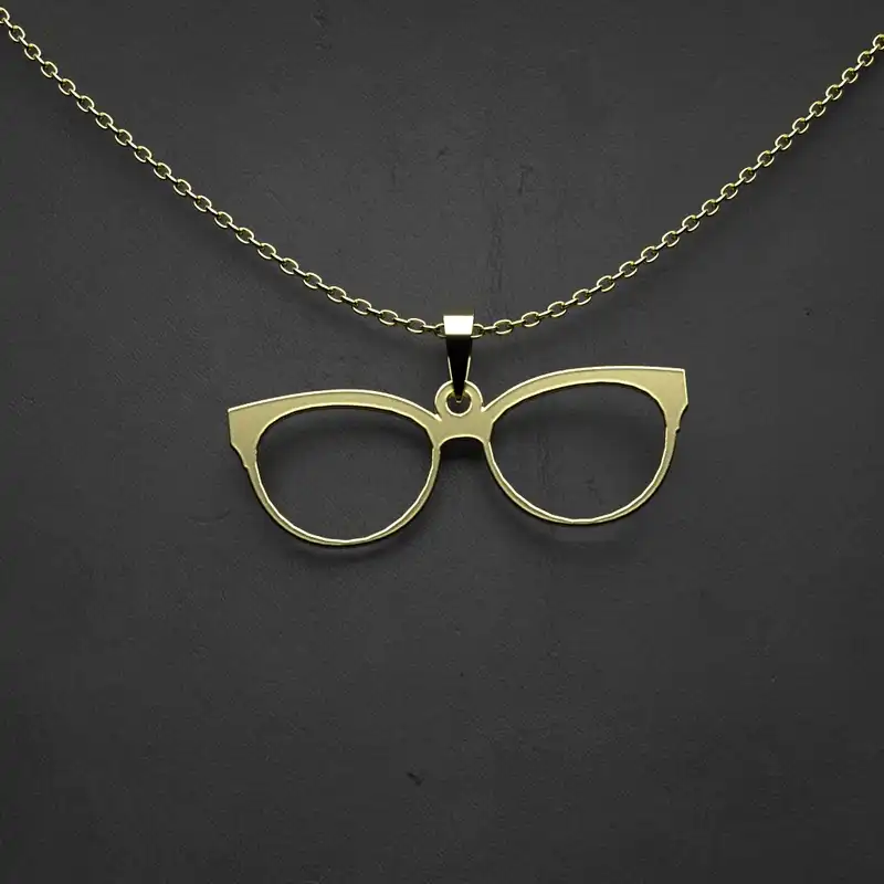 گردنبند طلا 18 عیار زنانه مدوپد مدل عینک کد Q2-1-1149