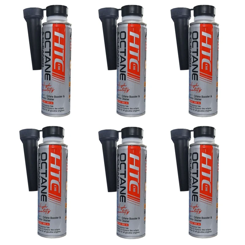 اکتان بوستر خودرو بنزینی اچ تی سی اویل مدل اکتان کلینر حجم 300 میلی لیتر بسته 6 عددی