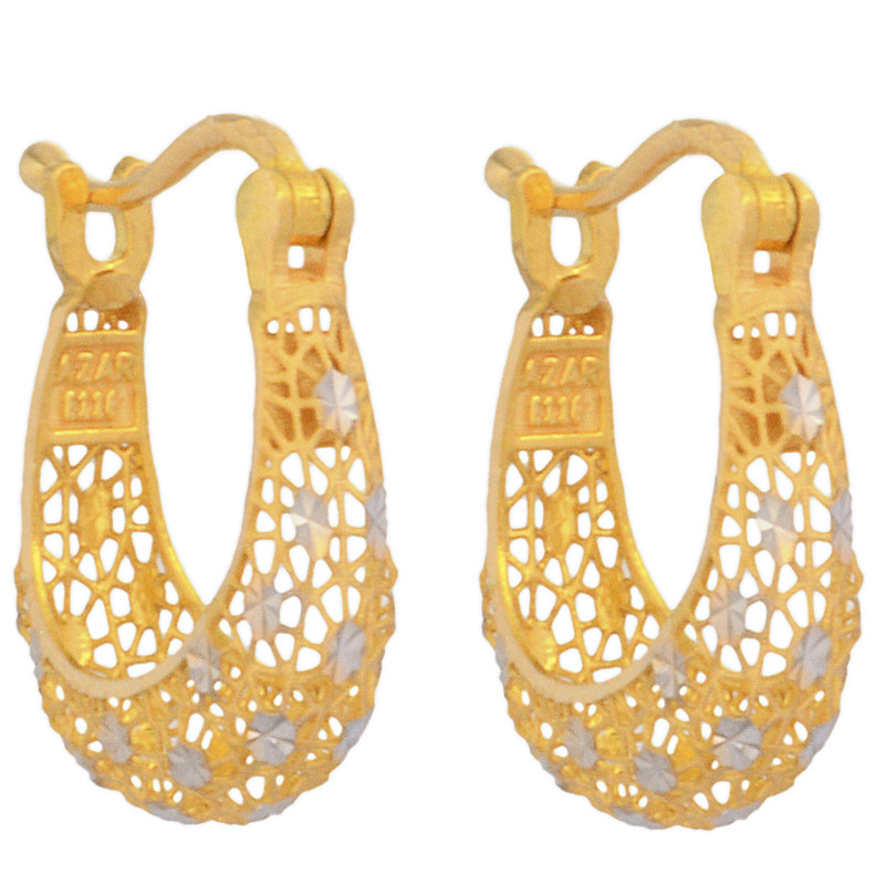 گوشواره کلیپسی طلا 18 عیار زنانه طلای مستجابی مدل قاصدک آذر کد  E118