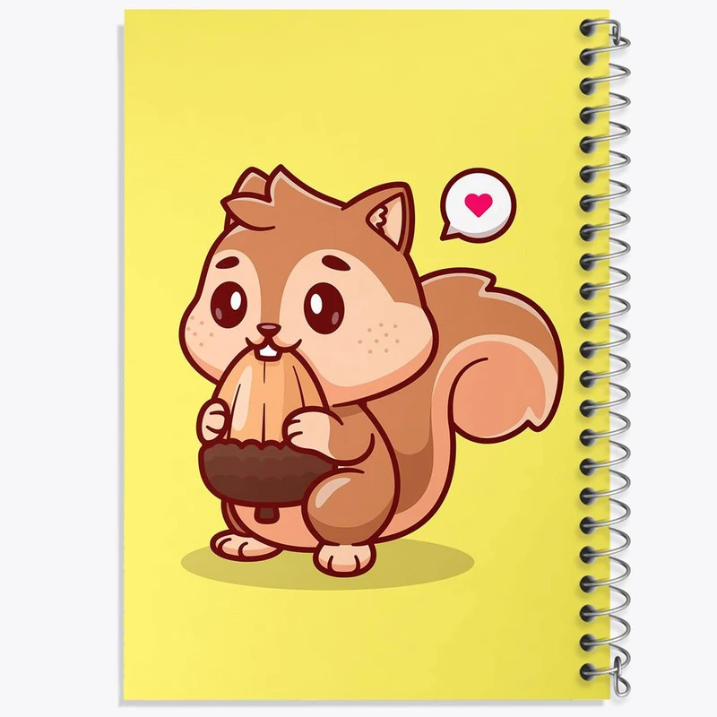 دفتر شطرنجی 50 برگ خندالو طرح حیوانات بامزه سنجاب کد 29660