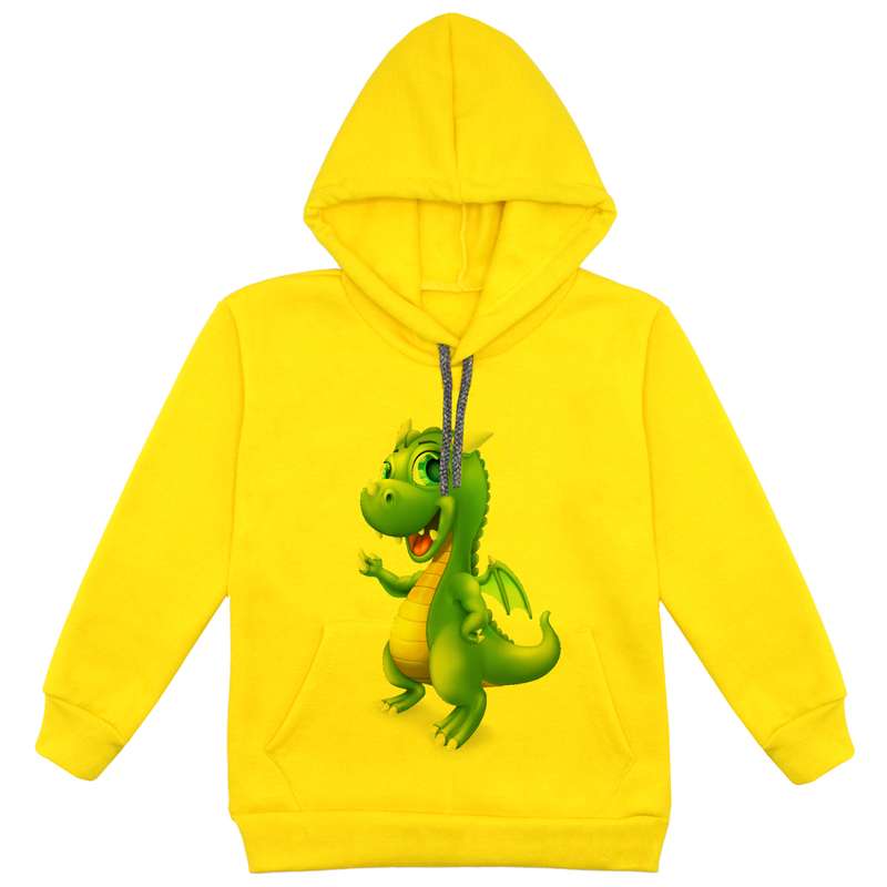 هودی پسرانه مدل دانیاسور F29 رنگ زرد
