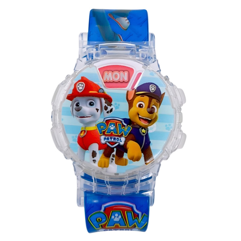 ساعت مچی دیجیتال بچگانه مدل کوارتز بند سیلیکونی قاب اسپینری طرح سگ‌های نگهبان