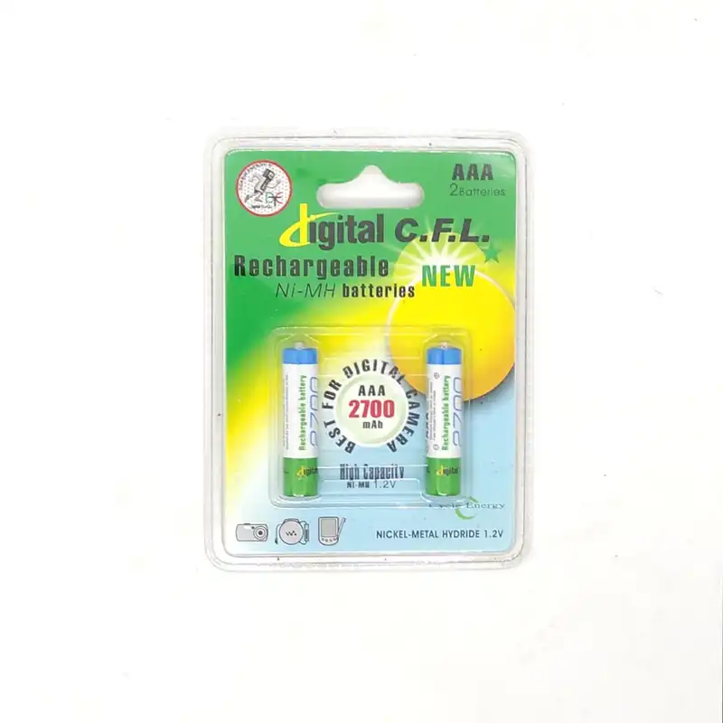 باتری نیم قلمی شارژی دیجیتال سی اف ال کد 2700 بسته 2 عددی