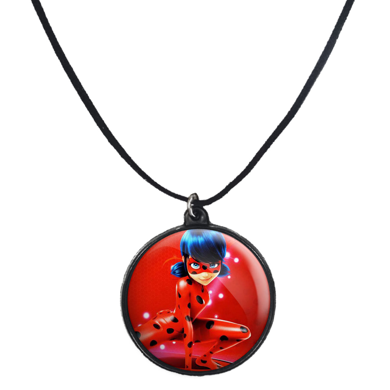 گردنبند پرمانه طرح کفشدوزکی کد pmb.260 مدل دو طرفه