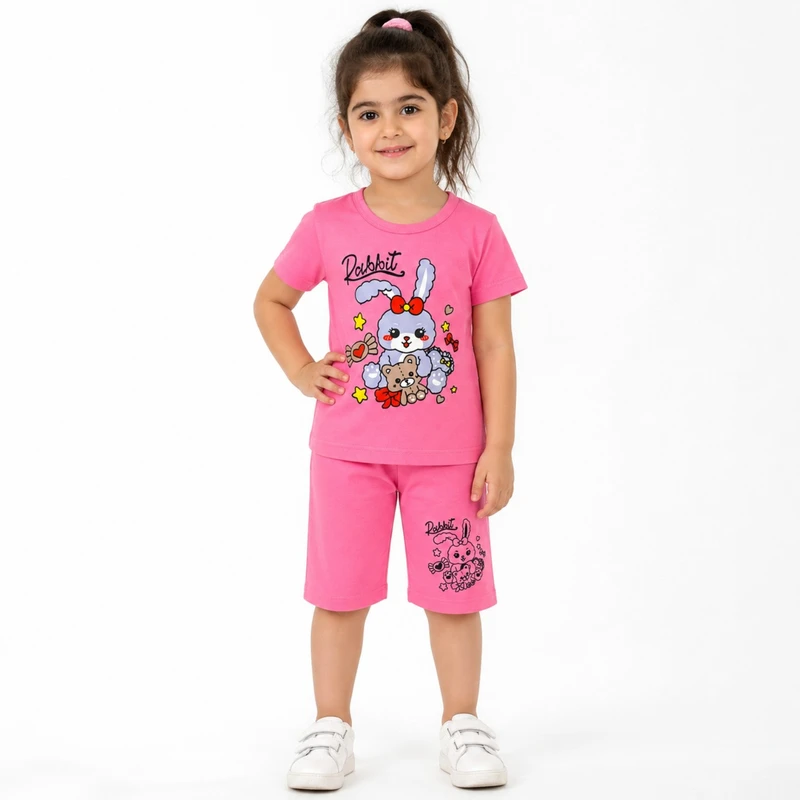 تیشرت و شلوارک دخترانه مدل خرگوشی