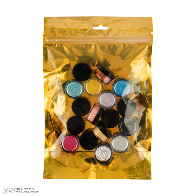 رنگ پودری رزین اپوکسی مدل صدفی مجموعه 17 عددی