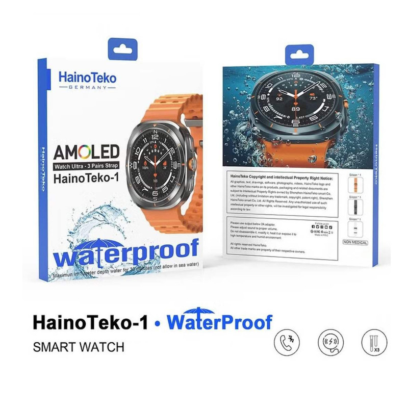 ساعت هوشمند 44 میلی متری هاینو تکو مدل  HND 1 SMART WATCH بند سیلیکون