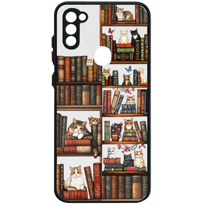 کاور طرح Cat & Books مناسب برای گوشی موبایل سامسونگ Galaxy A11