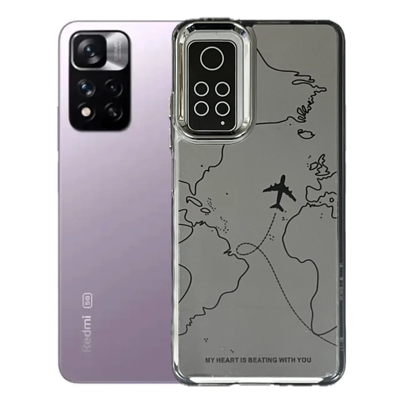 کاور طرح هواپیما آیینه ای مناسب برای گوشی موبایل شیائومی Redmi Note 11 Pro 4g/5g