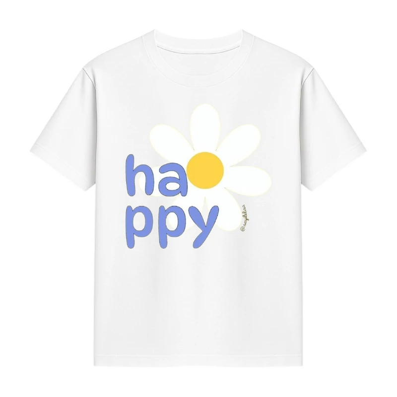 تی‌شرت آستین کوتاه دخترانه مدل نوشته و گل کد p2 