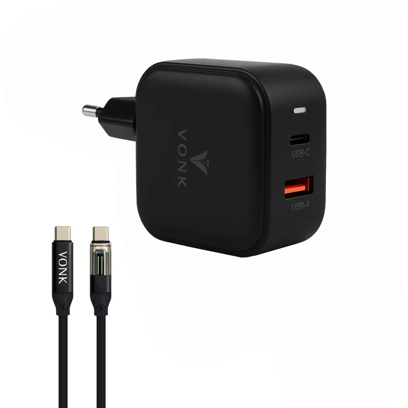 شارژر دیواری 45 وات 2 پورت وونک مدل CA-45 به همراه کابل USB‑C