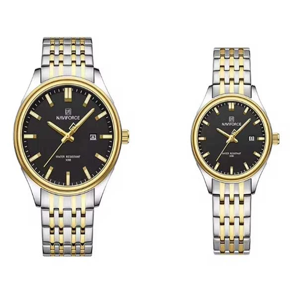 ست ساعت مچی عقربه ای زنانه و مردانه نیوی فورس مدل NF8039G S G B