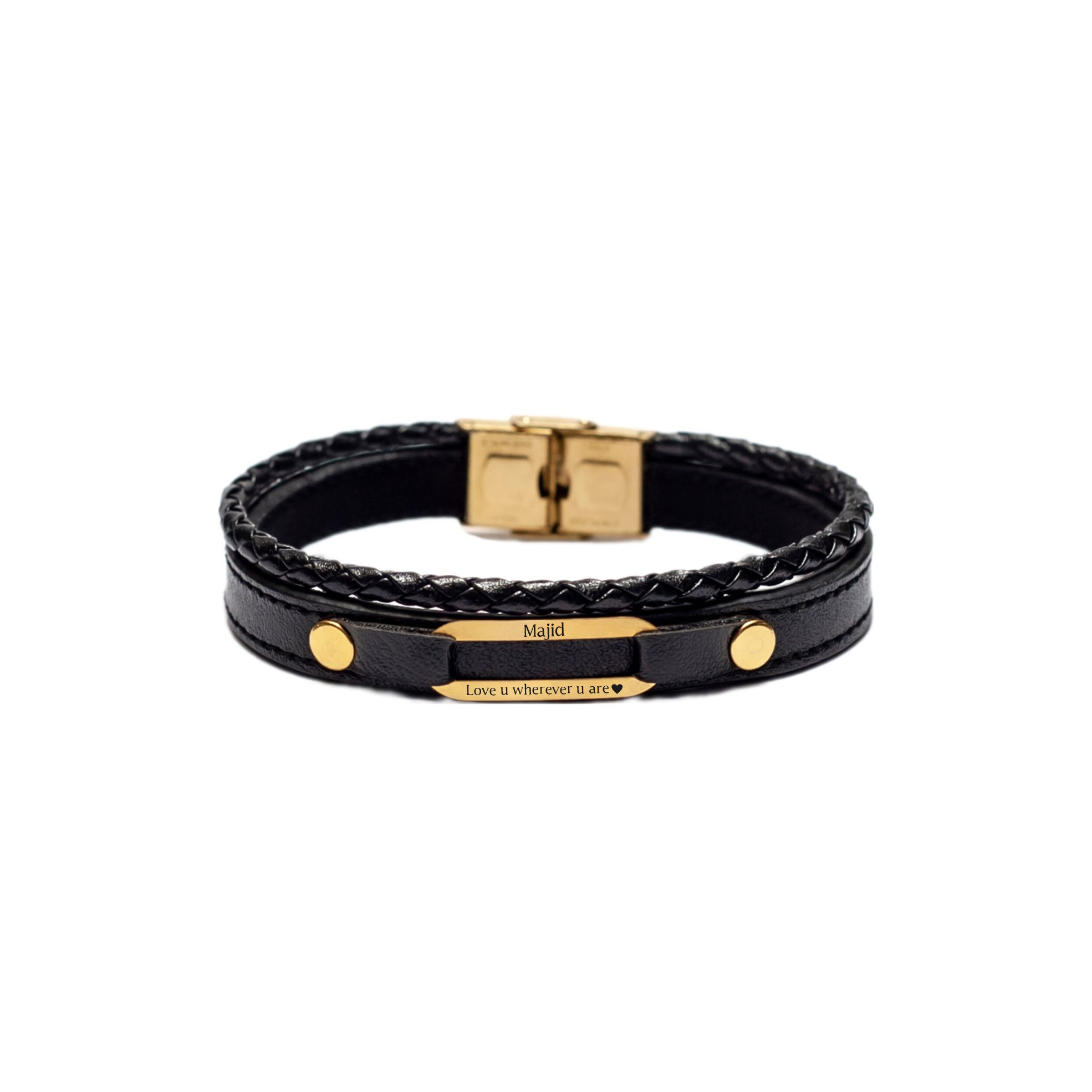 دستبند طلا 18 عیار مردانه لیردا مدل اسم مجید 