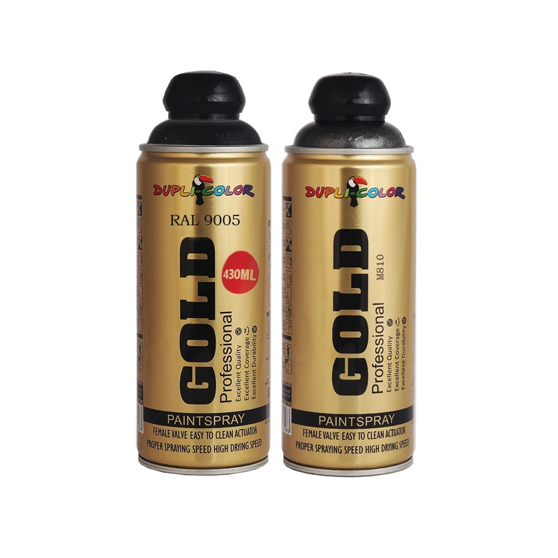 اسپری رنگ نوک مدادی و مشکی مات نیترو دوپلی کالر مدل gold حجم 400 میلی لیتر مجموعه 2 عددی
