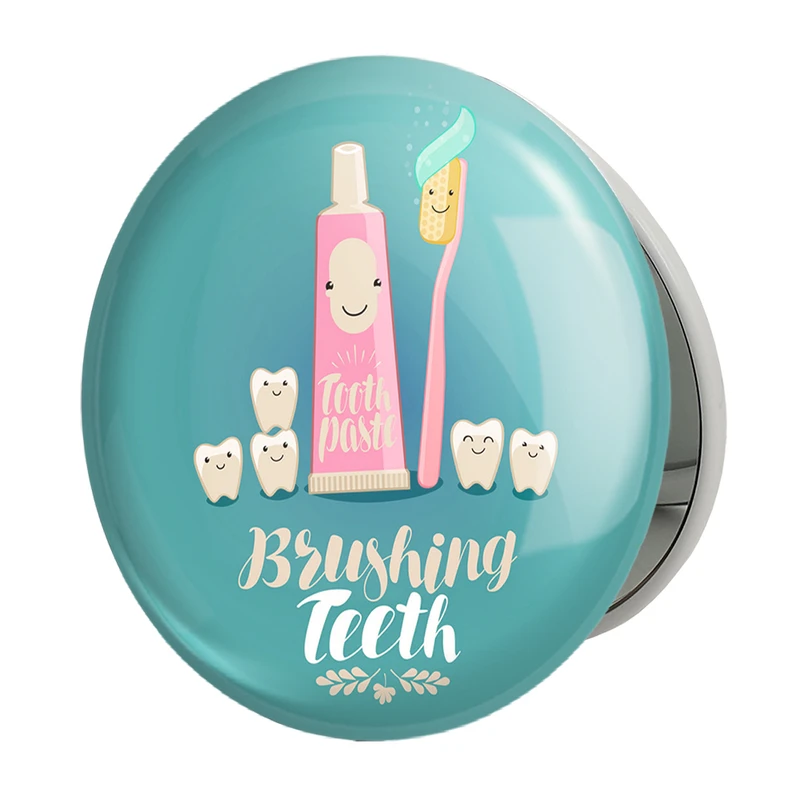 آینه جیبی خندالو طرح دندان و دندانپزشکی کودکانه مدل تاشو کد 27753 