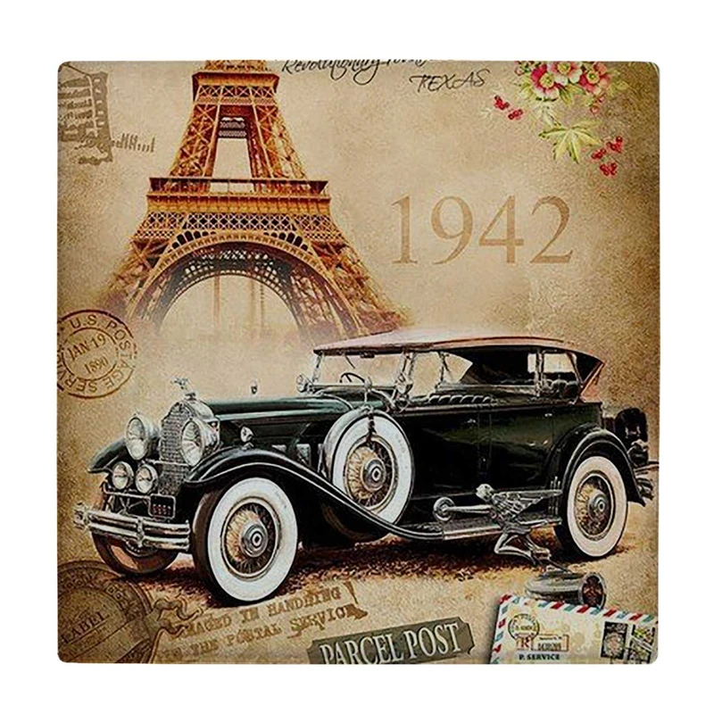  زیر لیوانی  طرح اتومبیل کلاسیک و برج ایفل کد    5775191_4122