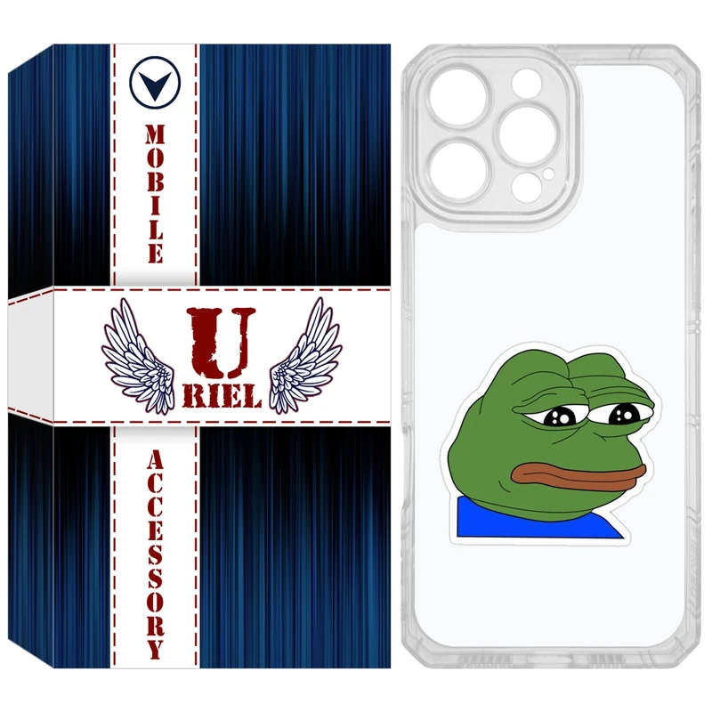 کاور یوریل مدل Clear کد 86 طرح قورباغه غمگین مناسب برای گوشی موبایل اپل iPhone 16 Pro