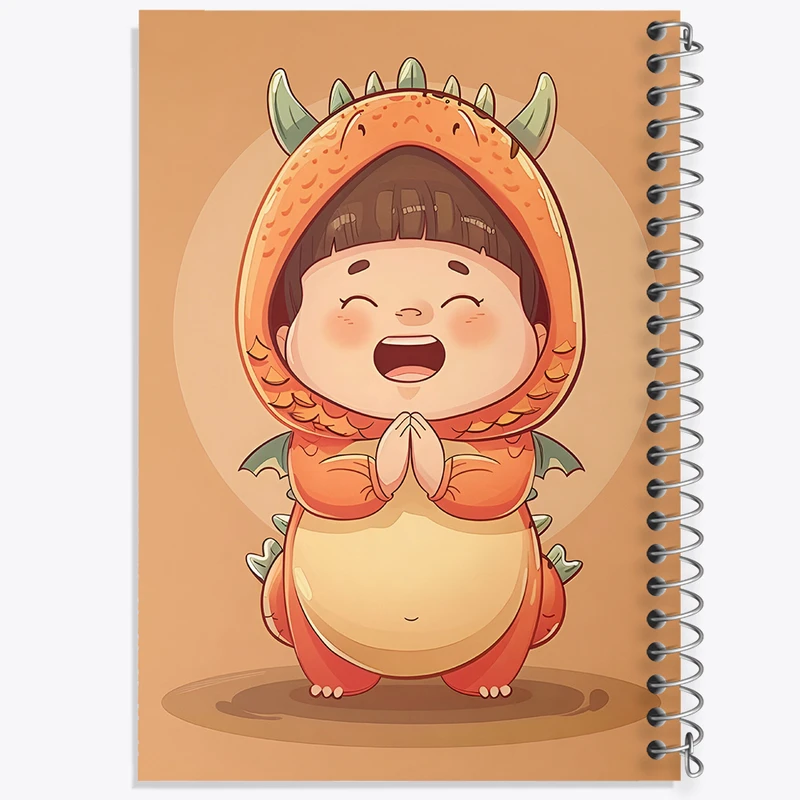 دفتر مشق 50 برگ خندالو طرح دختر اژدهایی کیوت کد F7412