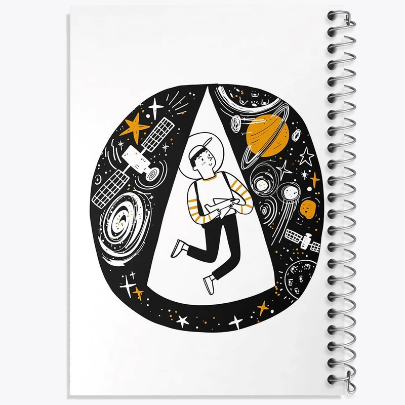 دفتر مشق 100 برگ خندالو طرح فضایی کد 25147