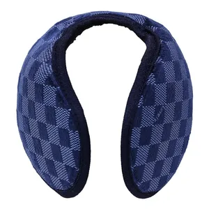 گوش گرمکن زمستانی مدل فوتر داخل خز طرح شطرنجی