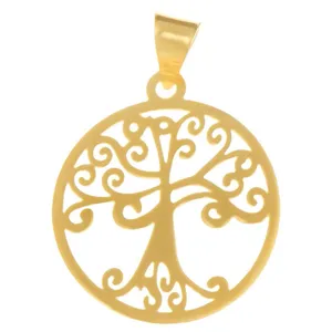 آویز گردنبند طلا 18 عیار زنانه قیراط طرح درخت زندگی کد GH4502
