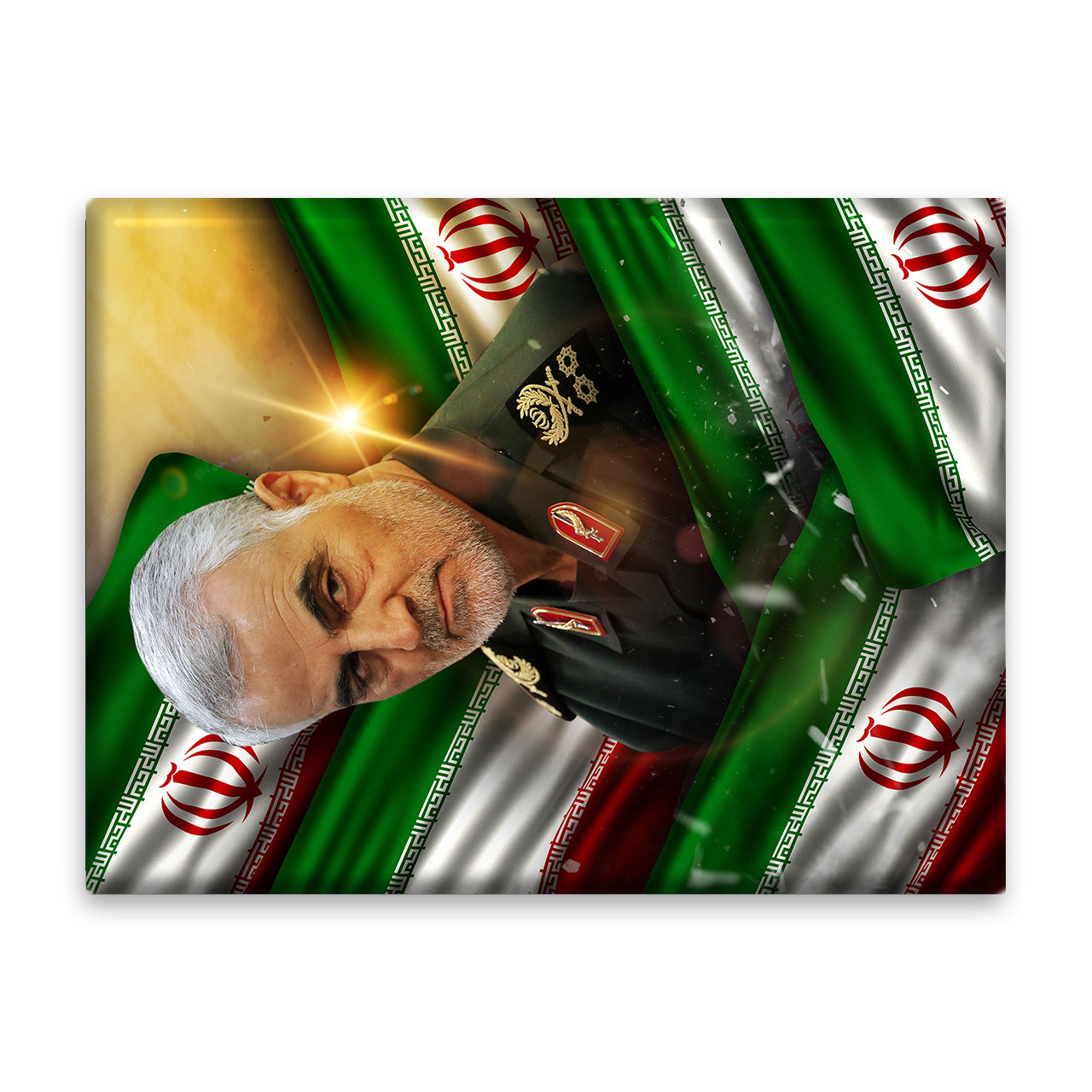 کاشی اطلس آبی طرح طرح سردار شهید حاج قاسم سلیمانی مدل T5448