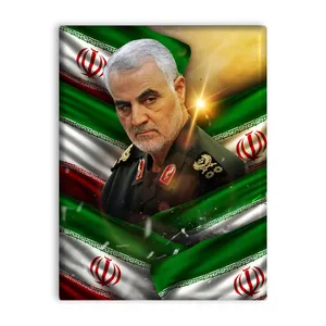 کاشی اطلس آبی طرح طرح سردار شهید حاج قاسم سلیمانی مدل T5448