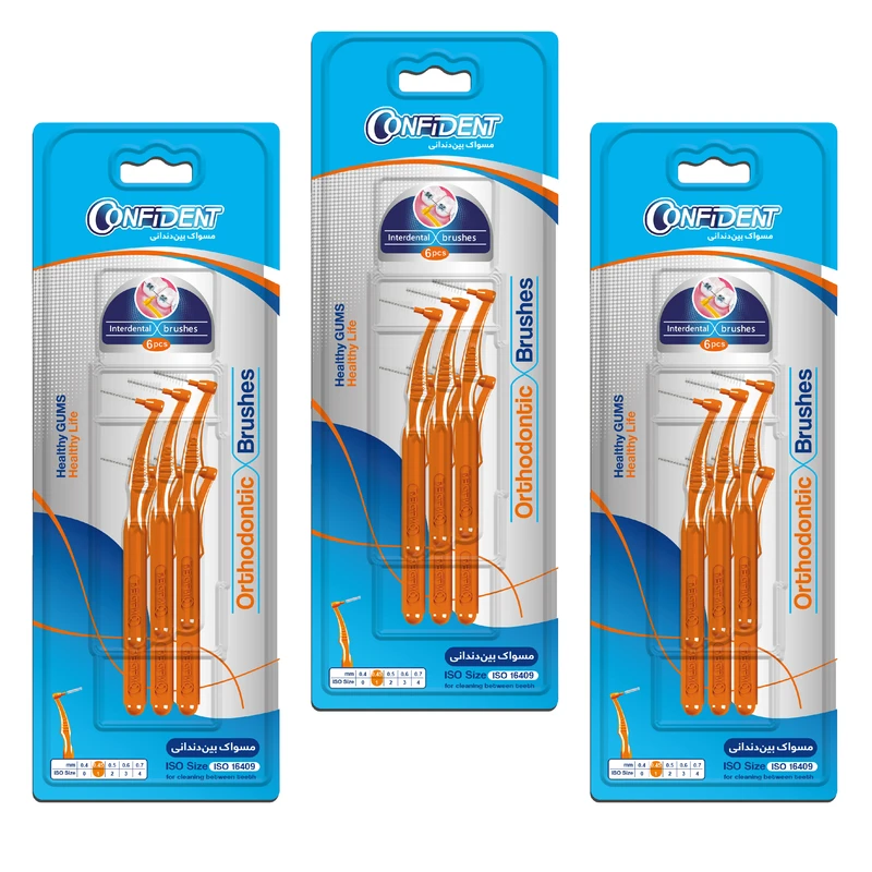 مسواک بین دندانی کانفیدنت کد 0.45 سه بسته 6 عددی