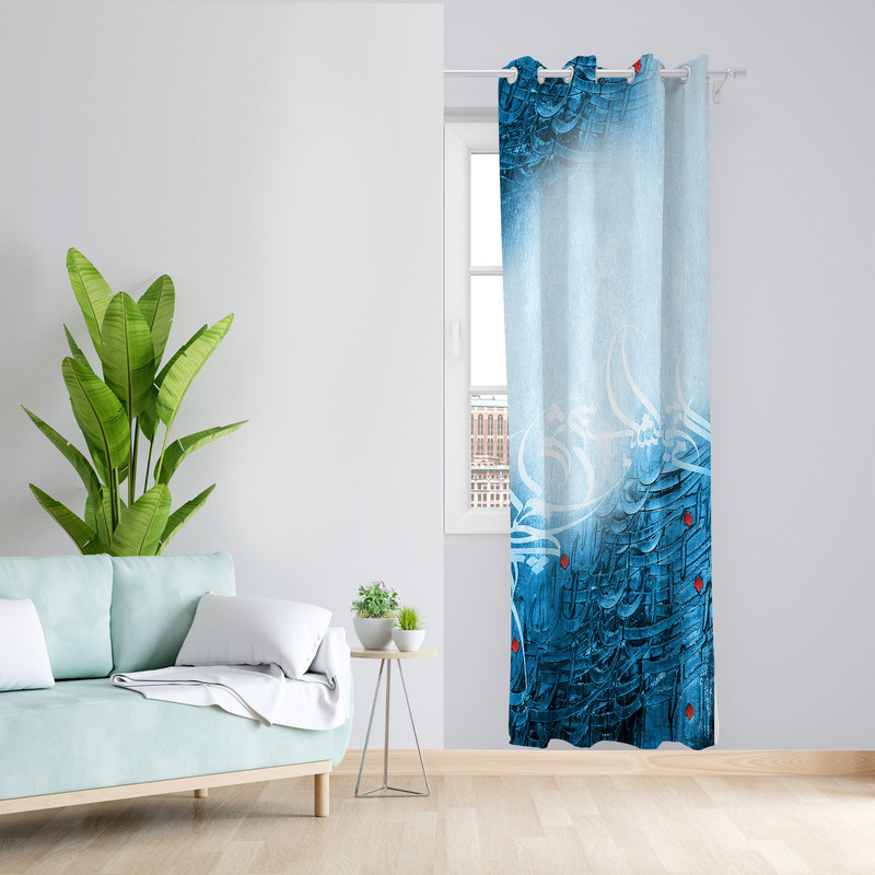 پرده طرح نوشته مدل مخمل پانچی کد 4307 z سایز 140x200 سانتی متر