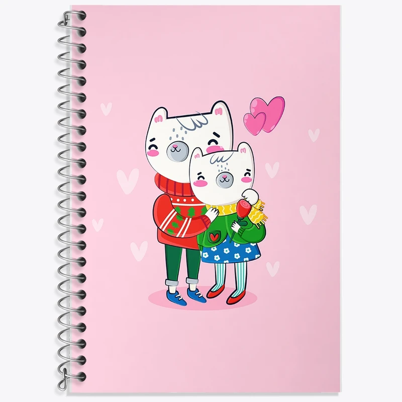 دفتر لغت 50 برگ خندالو طرح گربه عاشق کد F2486