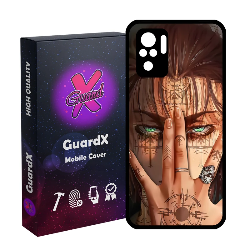 کاور گارد ایکس طرح Eren Anime مدل Glass10449 مناسب برای گوشی موبایل شیائومی Redmi Note 10 4G/Redmi Note 10S