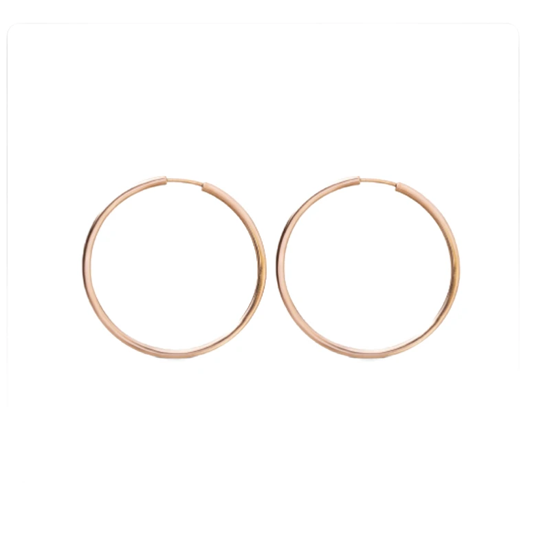 گوشواره طلا کم اجرت 18 عیار زنانه نوا گلد مدل حلقه ای گرد ساده 01