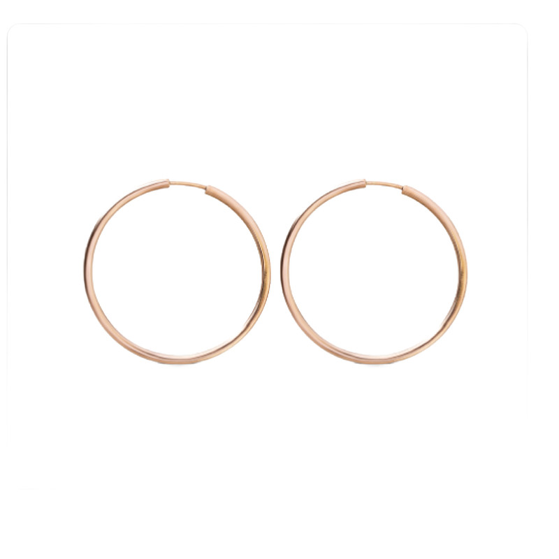 گوشواره طلا کم اجرت 18 عیار زنانه نوا گلد مدل حلقه ای گرد ساده 01