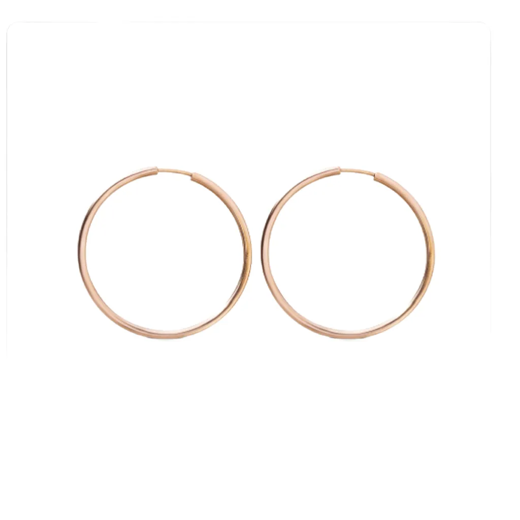 گوشواره طلا کم اجرت 18 عیار زنانه نوا گلد مدل حلقه ای گرد ساده 01
